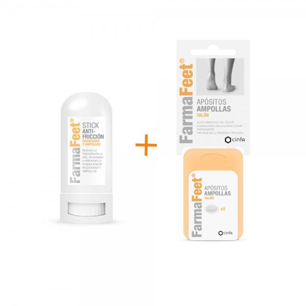Farmafeet Pack Apósitos Ampollas Talón + Stick Antifricción