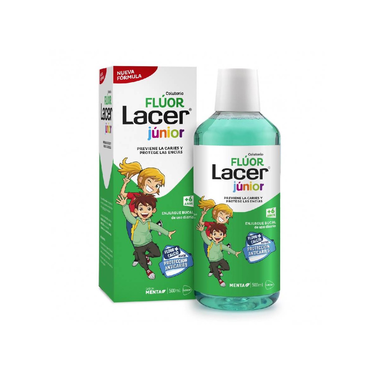 Lacer Junior colutorio flúor menta 500 ml