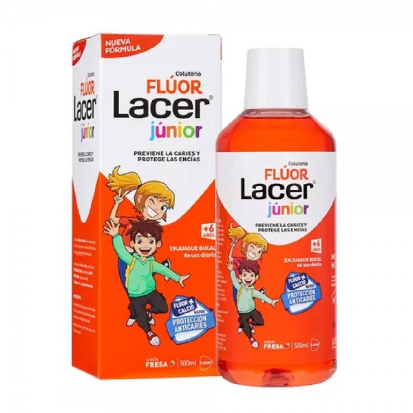 Lacer Junior colutorio flúor fresa 500 ml