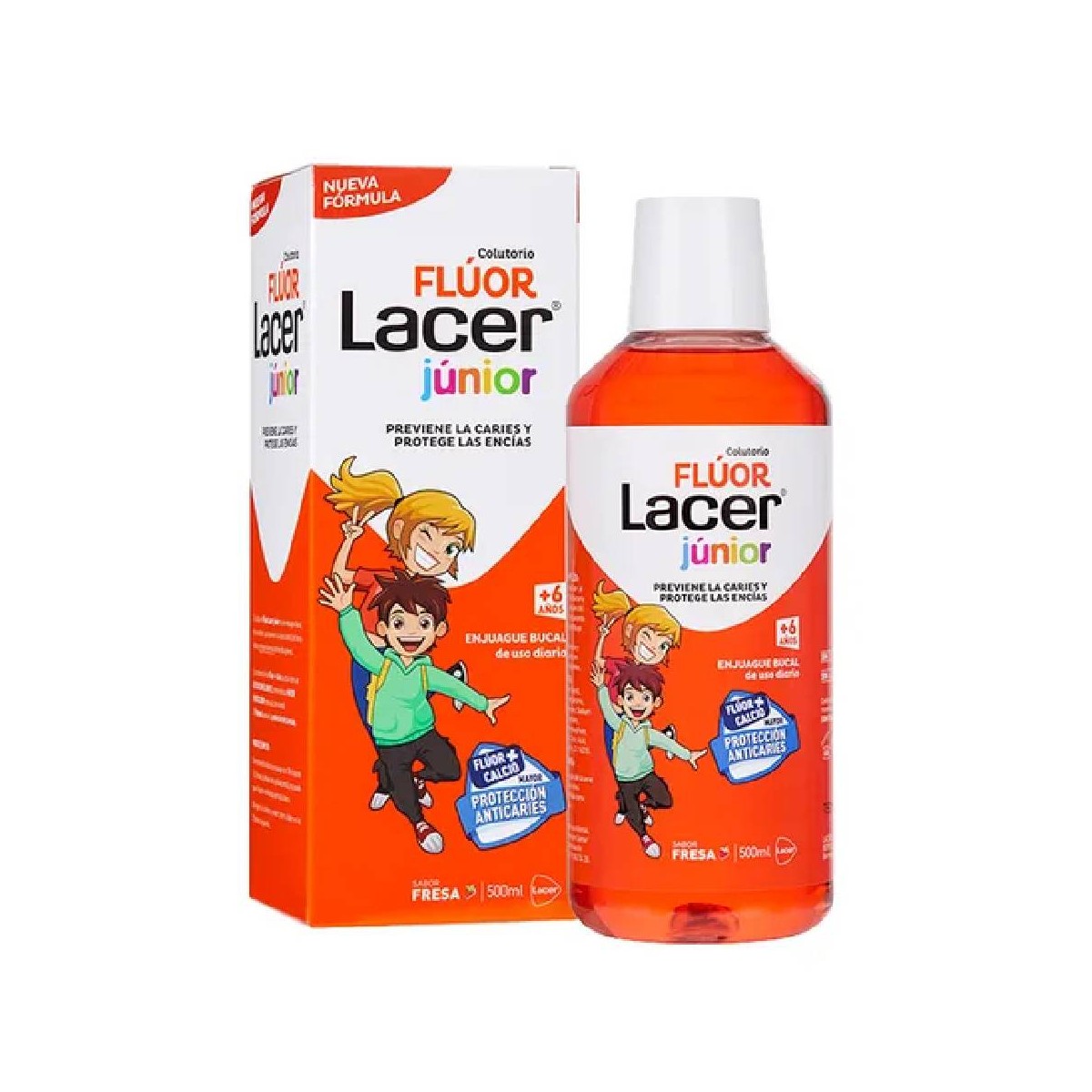 Lacer Junior colutorio flúor fresa 500 ml