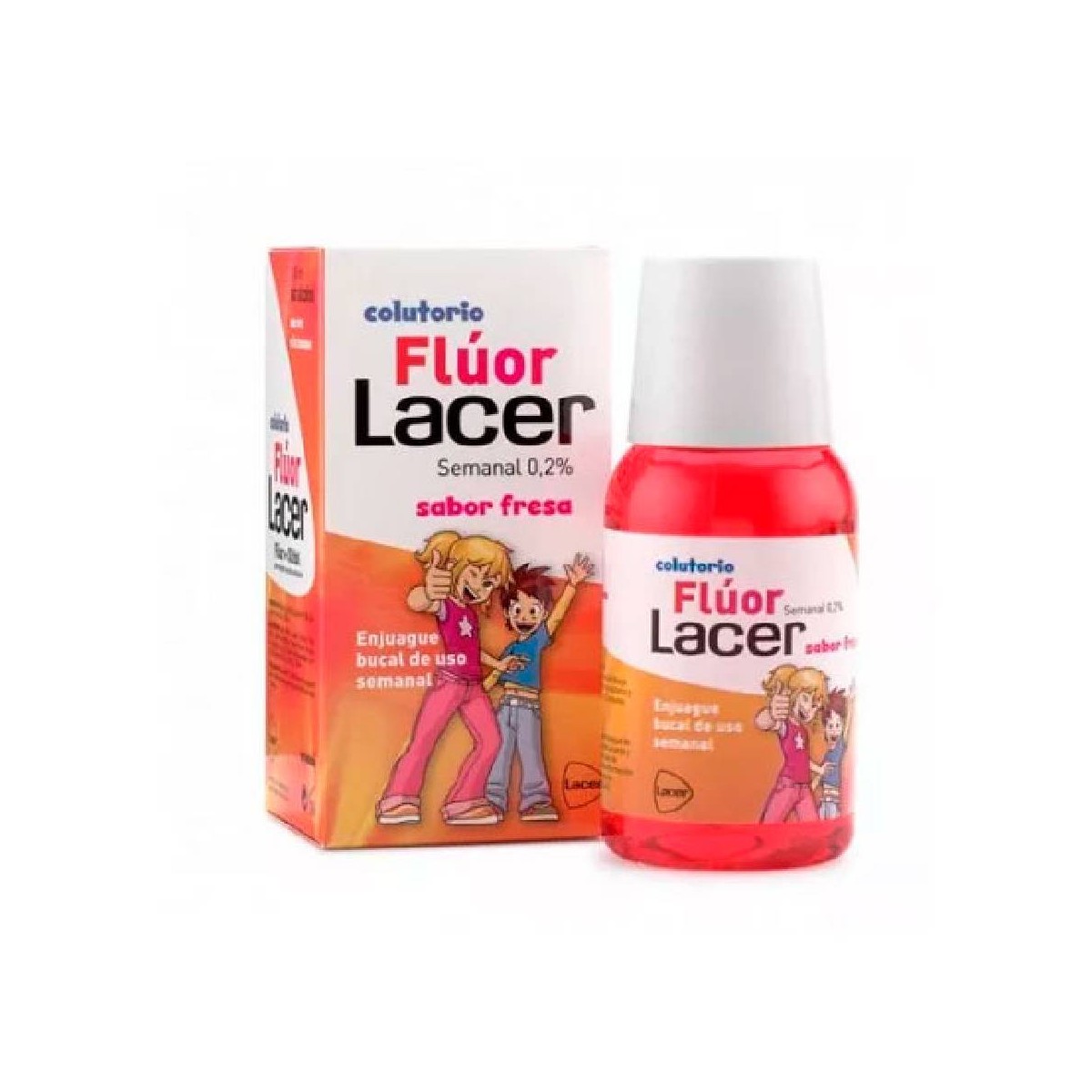 Lacer Junior Colutorio flúor semanal fresa 100 ml