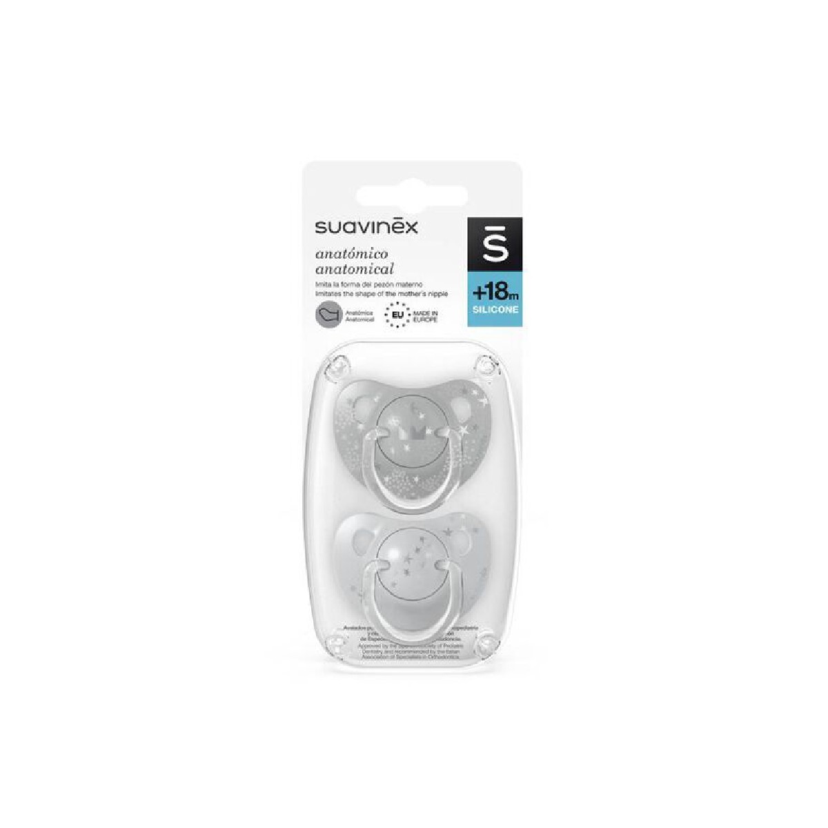 Suavinex Chupete Anatómico Silicona +18m 2uds