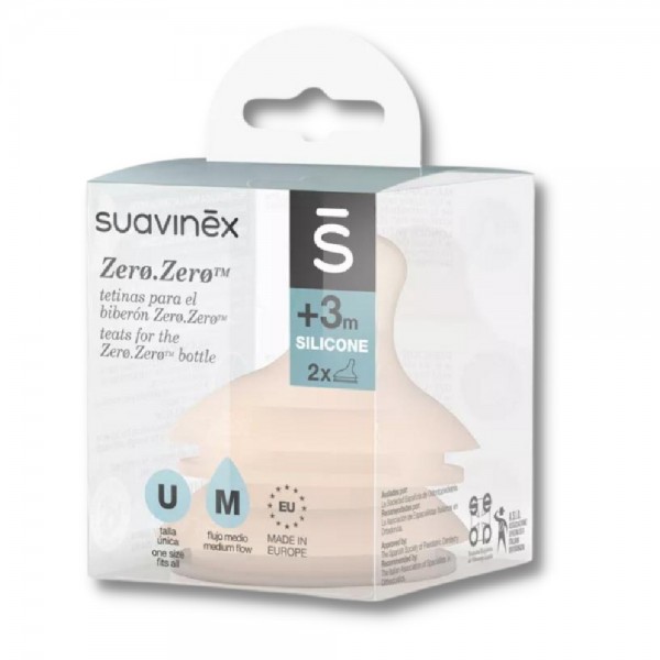 Suavinex tetina silicona zero zero flujo medio