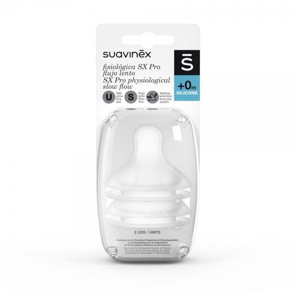 Suavinex tetina silicona fisiológica SX Pro flujo lento...